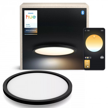 Philips Hue Aurelle Round Panel Light Black - viedie LED griestu lukturi, White Ambiance, 2200 lm, Bluetooth un Zigbee