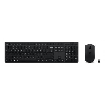 Lenovo Professional bezvadu tastatūras un peles komplekts - dāņu izkārtojums, 1600 DPI, 2,4 GHz, melns