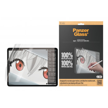 PanzerGlass GraphicPaper ekrāna aizsargs iPad Pro 12.9 collu (2018-2022) pretatspīduma, saderīgs ar maciņiem, antibakteriāls
