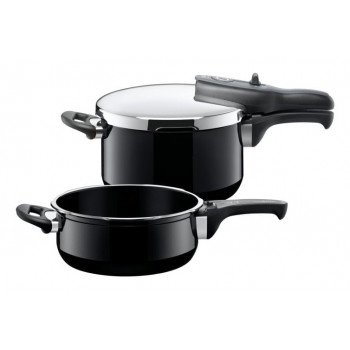 SILIT Silargan Sicomatic t-Plus 4,5L + 3,0L 22cm melns spiediena katlu komplekts