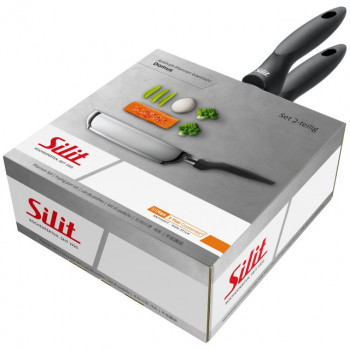 SILIT Domus pannu komplekts 24 un 28 cm, nerūsējošais tērauds ar melnu rokturi, indukcijas saderīgs, 2 daļas