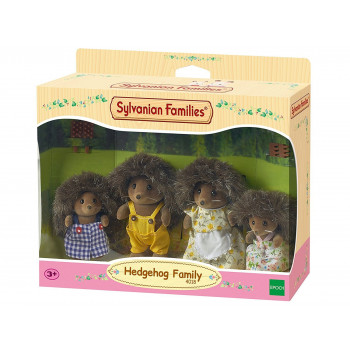 KAISER ELEKTRO Sylvanian Families Ezīšu ģimene no Stachel - Kolekcionējamas plīša dzīvnieku figūras ar ķemmi, 4 figūras, no 3 gadu vecuma