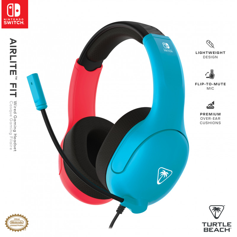 Turtle Beach Airlite Fit vadu spēļu austiņas - Neon Blue & Red TBS-8002-25