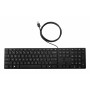 HP Desktop 320K vadu USB klaviatūra - beļģu AZERTY izkārtojums, melna, pilna izmēra ar ciparu tastatūru, izturīga pret šķidruma izšļakstīšanos, domāta plānajiem klientiem un galddatoriem (9SR37AA#AC0)