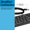 HP Desktop 320K vadu USB klaviatūra - beļģu AZERTY izkārtojums, melna, pilna izmēra ar ciparu tastatūru, izturīga pret šķidruma izšļakstīšanos, domāta plānajiem klientiem un galddatoriem (9SR37AA#AC0)