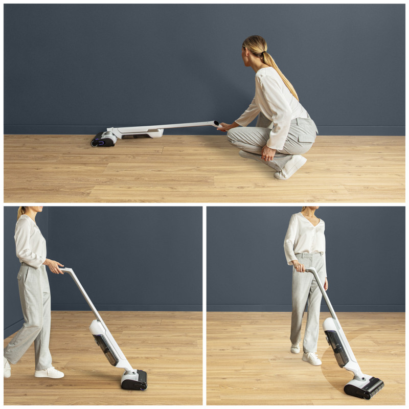 Rowenta GZ7540 X-Clean 10 bezvadu mitrās un sausās tīrīšanas putekļsūcējs, 60 min darbības laiks, pašattīrošs un pašizžāvējošs, LED displejs, 3 režīmi, 0,9 L tīrā ūdens tvertne