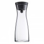 WMF Basic ūdens karafe 0,75 L, stikla ar nerūsējošā tērauda vāku un silikona blīvi, caurspīdīga/melna 06.1771.6040