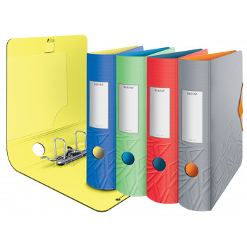 LEITZ Active Urban Chic Lever Arch File A4 82 mm gaiši sarkans Polyfoam Duo-Optik noapaļota mugura (1116-00-20)