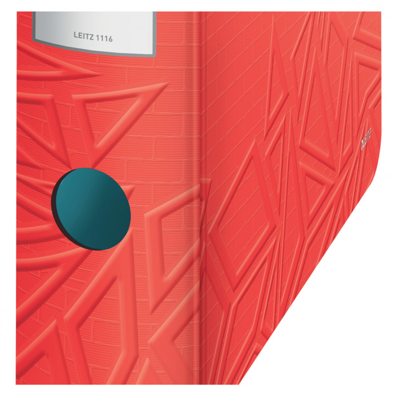 LEITZ Active Urban Chic Lever Arch File A4 82 mm gaiši sarkans Polyfoam Duo-Optik noapaļota mugura (1116-00-20)