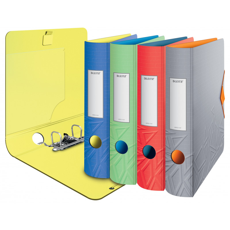 LEITZ Active Urban Chic sviras arhivēšanas mape, 180°, 65 mm, gaiši sarkana, A4, poliomputas, Duo-Optik, noapaļota mugura 1117-00-20