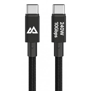 Black Rock USB-C uz USB-C kabelis 240W 10Gbps 1,2m melns 00201766