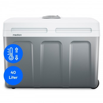 MEDION MD13102 TC45 termoelektriskā dzesēšanas kaste 40L pelēka - dzesē un silda, 12V/220-240V/5V USB 50078386