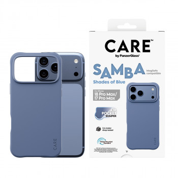 PanzerGlass CARE™ by Samba apvalks Shades of Blue ar MagSafe iPhone 17 Pro Max / 18 Pro Max caurspīdīgs