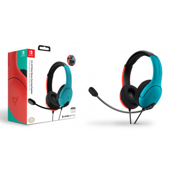 PDP Gaming LVL40 vadu stereo spēļu austiņas Nintendo Switch, zilas/sarkanas