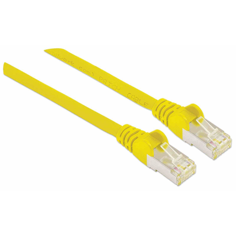 Intellinet High Performance Cat.7 SFTP tīkla savienojuma kabelis, 15 m, RJ-45 male to RJ-45 male, dzeltens, bez halogēniem, snagless 741125