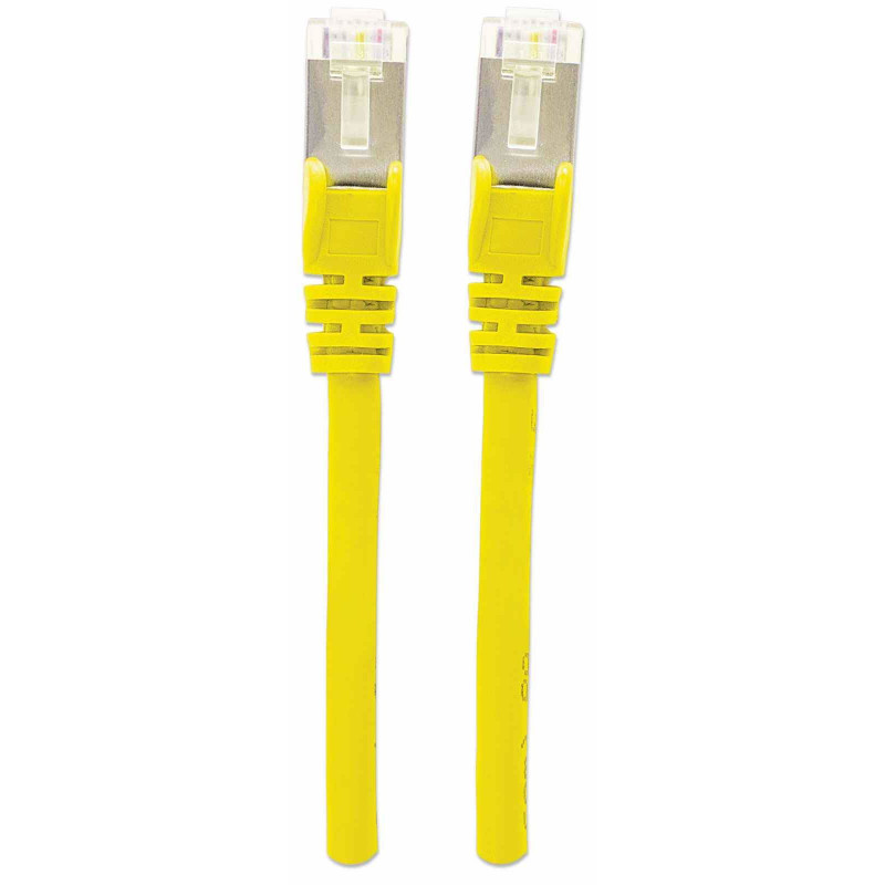 Intellinet High Performance Cat.7 SFTP tīkla savienojuma kabelis, 15 m, RJ-45 male to RJ-45 male, dzeltens, bez halogēniem, snagless 741125