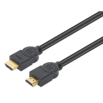 MANHATTAN CL3 4K@60Hz High Speed HDMI kabelis ar Ethernet, 8 m, CL3 (ierīkojams sienā), HDR, zelta pārklājums, dubulti ekranēts, melns (356985)