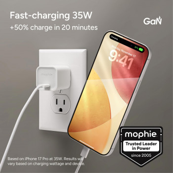 mophie Sienas adapteris USB-C 35W GaN balts (409917045)