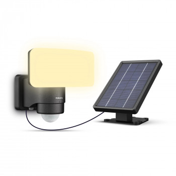 Philips LED saules āra drošības gaisma Tylus 3000K melna 100lm IP44 PIR 00231931