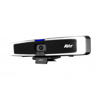 AVer VB130 4K USB video skaļjoska ar intelektuālo apgaismojumu, 4x digitālo tālummaiņu, 120° redzes lauku, AI automātisko izsekošanu, beamforming mikrofonu, 10W skaļruni, PoE+