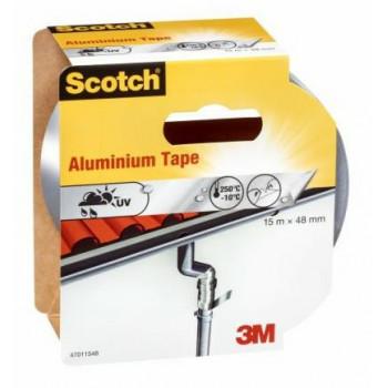 3M Highland 47011548 līmlente, sudraba, 48 mm x 15 m, iekštelpu/āra, ūdeni atgrūdoša, plēšama ar roku