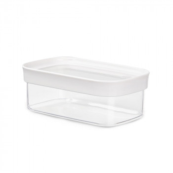 EMSA OPTIMA taisnstūra sauss pārtikas uzglabāšanas trauks 0,45 L caurspīdīgs/balts ar svaiguma blīvējumu, bez BPA plastmasas (3110600892)
