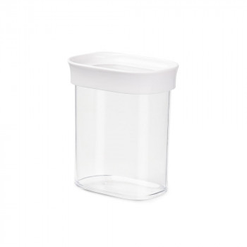 EMSA OPTIMA Taisnstūra sausās pārtikas uzglabāšanas trauks, 0,38 L, caurspīdīgs ar baltu vāku, hermētisks, bez BPA, 1 gab. 3110600891
