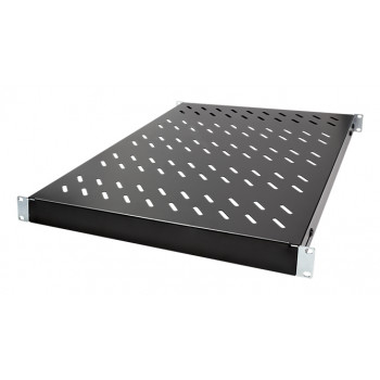 LogiLink 19 collu statīva plaukts 1U ar regulējamu dziļumu 570 mm, perforēts, melns, 800 mm dziļiem skapjiem SF0800B