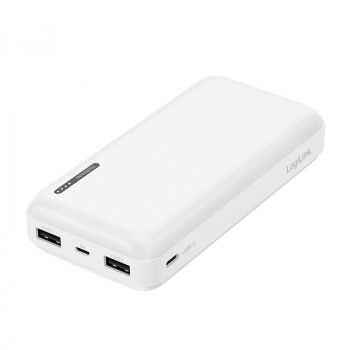 LogiLink PA0323W Pārnēsājamais akumulators 20000 mAh Balts - 2x USB-A, 1x USB-C, 20W PD