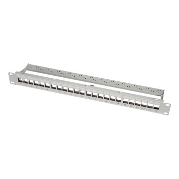 LogiLink 19 collu Keystone patch panelis, 24 portu, ekranēts, gaiši pelēks (RAL7035), 1U, līdz 24 Keystone moduļiem, 1 gab. (NK4073)
