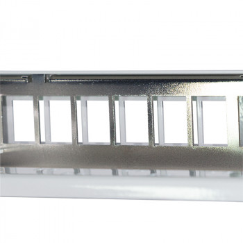 LogiLink 19 collu Keystone patch panelis, 24 portu, ekranēts, gaiši pelēks (RAL7035), 1U, līdz 24 Keystone moduļiem, 1 gab. (NK4073)