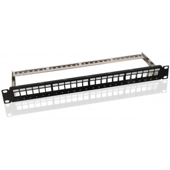 Microconnect PP-027 24 portu Cat6 UTP patch panelis, 1U montāža, melns