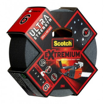 3M Extremium melnais līmlente 48 mm x 25 m, 6 ruļļi - ūdensizturīga UV izturīga remontlente 7100205699
