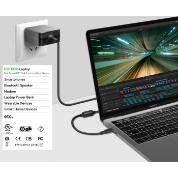 CoreParts MBXUSBC-AC0005 USB-C barošanas adapteris 45W PD melns
