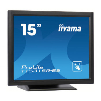 Iiyama ProLite T1531SR-B5 15 collu skārienjutīgs LED monitors - 1024 x 768, TN, HDMI/VGA/DisplayPort, skaļruņi, matēts melns