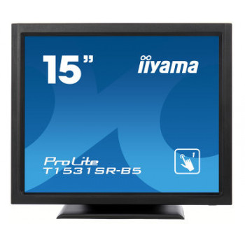 Iiyama ProLite T1531SR-B5 15 collu skārienjutīgs LED monitors - 1024 x 768, TN, HDMI/VGA/DisplayPort, skaļruņi, matēts melns