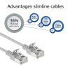 ACT Grey 4m LSZH S/FTP CAT6A Slimline komutācijas kabelis bez aizķeršanās RJ45 (DB7004)