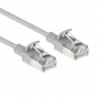 ACT pelēks 0,25m LSZH S/FTP CAT6A slimline tīkla kabelis ar aizsargātiem RJ45 savienotājiem (DB7052)