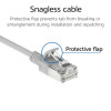 ACT pelēks 0,25m LSZH S/FTP CAT6A slimline tīkla kabelis ar aizsargātiem RJ45 savienotājiem (DB7052)