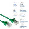 ACT Green 0,25m LSZH S/FTP CAT6A Slimline tīkla kabelis ar RJ45 savienotājiem (DB7752)