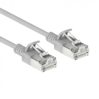 ACT Grey 10m LSZH S/FTP CAT6A Slimline komutacinis kabelis bez aizķeršanās ar RJ45 savienotājiem (DB7010)