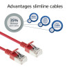 ACT sarkans 7 m LSZH S/FTP CAT6A Slimline tīkla kabelis ar RJ45 savienotājiem (DB7507)