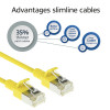ACT dzeltenais 1,5m LSZH S/FTP CAT6A slimline tīkla kabelis ar snagless RJ45 (DB7851)