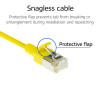 ACT dzeltenais 1,5m LSZH S/FTP CAT6A slimline tīkla kabelis ar snagless RJ45 (DB7851)