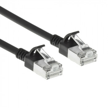 ACT Black 1,5m LSZH S/FTP CAT6A Slimline Snagless Patch Cable ar RJ45 savienotājiem (DB7951)