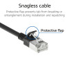 ACT Black 1,5m LSZH S/FTP CAT6A Slimline Snagless Patch Cable ar RJ45 savienotājiem (DB7951)