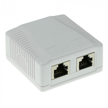 ACT FA6004 CAT6 ekranēta virsmas montāžas rozete ar 2 portiem, balta