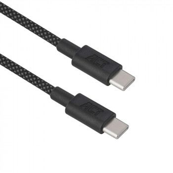 ACT USB 2.0 240W uzlādes/datu kabelis USB-C uz USB-C, melns, 1m (AC3086)