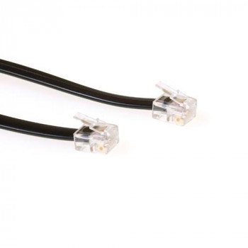 ACT TD5701 RJ12 uz RJ12 telefona kabelis, 1 m, melns