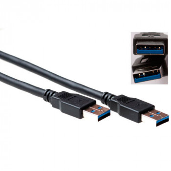 ACT SB3011 USB 2.0 Type-A vīriešu uz Type-A vīriešu kabelis, 1 m, melns